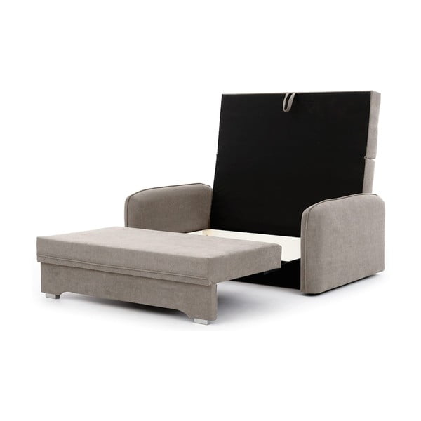 Canapea bej extensibilă/cu spațiu de depozitare cu tapițerie din chenille 155 cm Laine – ELTAP-image-2