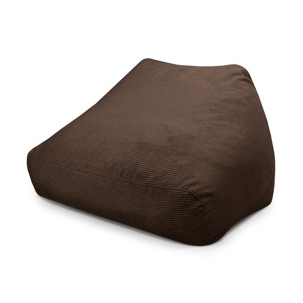 Fotoliu bean bag maro închis cu tapițerie din catifea reiată Sofa Snug – SLOWDOWN