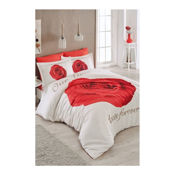 Lenjerie de pat din bumbac cu cearșaf și fețe de pernă Tokana, 240 x 260 cm