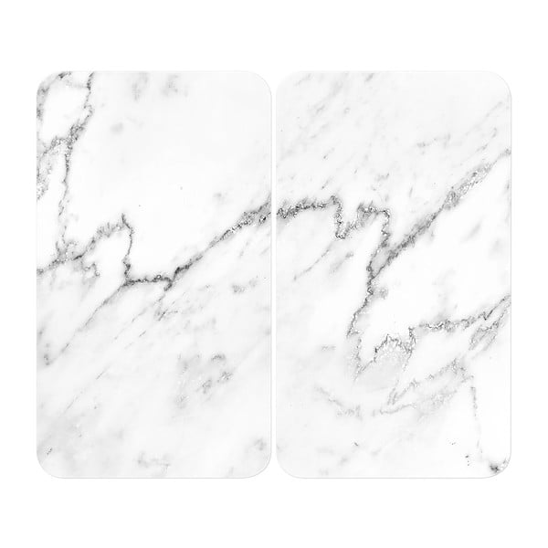 Set 2 protecții din sticlă pentru aragaz Wenko Marble, 52 x 30 cm