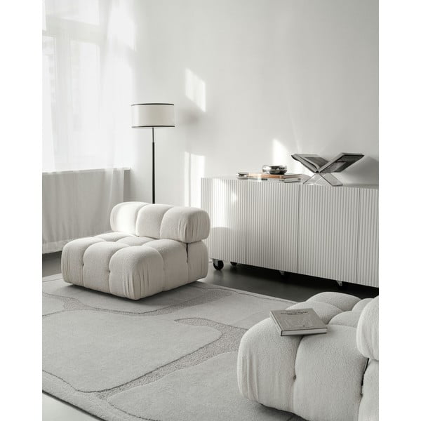 Covor gri deschis din lână 200x300 cm Morphic Organica – Agnella-image-1