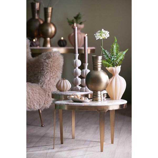 Măsuță de cafea bronz/taupe cu blat din marmură 39x65 cm Giulio – Light & Living-image-1