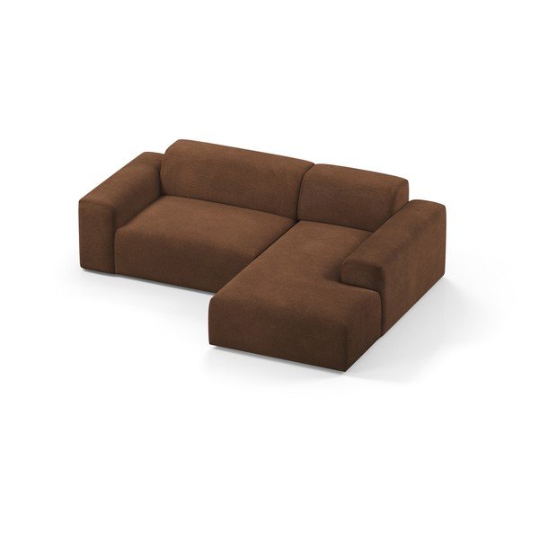 Colțar din catifea Marie Claire Home Karen, 250 cm, colț dreapta, maro-image-3