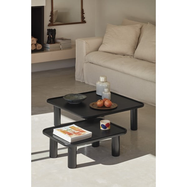 Set 2 măsuțe auxiliare Teulat Nest, negru-image-2