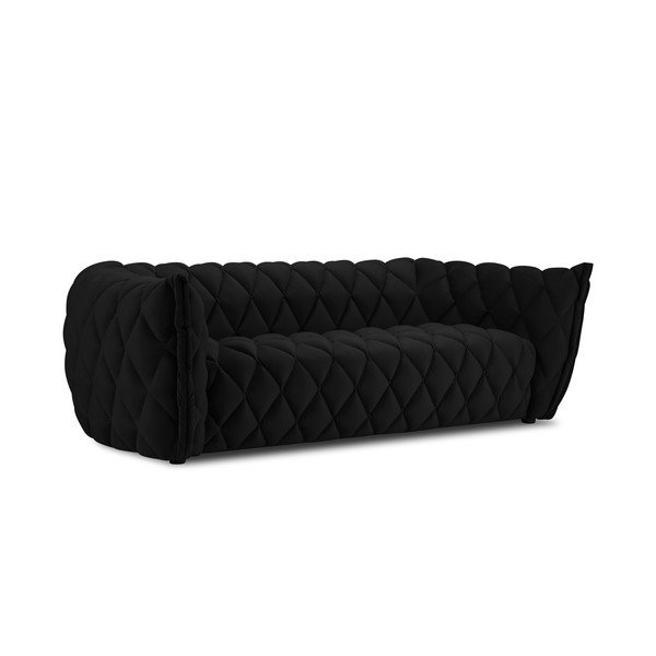 Canapea neagră cu tapițerie din catifea 228 cm Flandrin – Interieurs 86-image-2