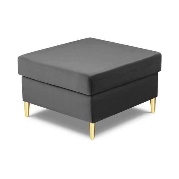 Taburet gri deschis cu tapițerie din catifea Kyoto – Cosmopolitan Design-image-2