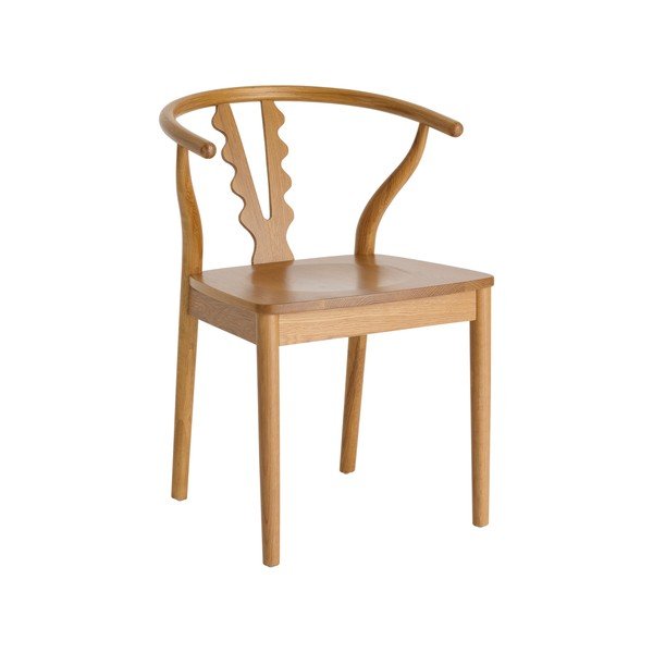 Scaun de dining în culoare naturală închisă cu cotiere din lemn de stejar Heddalie – Ellos Home