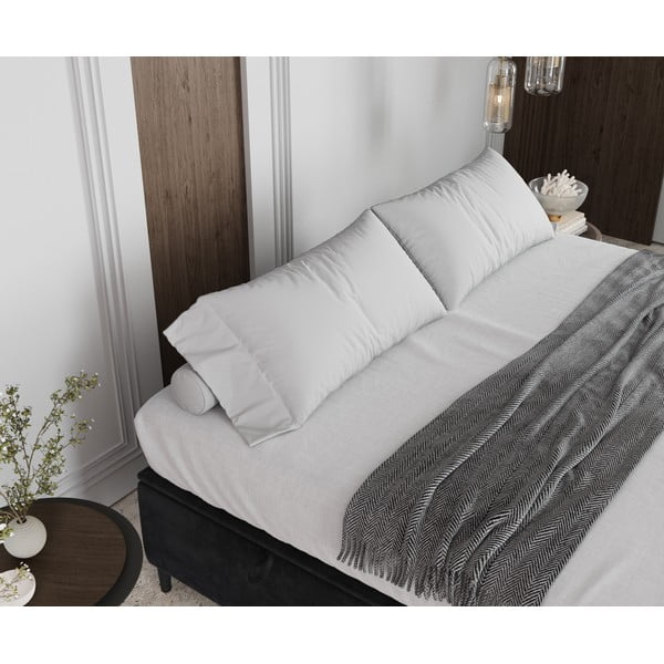 Pat matrimonial gri antracit tapițat cu spațiu de depozitare 160x200 cm Tate – Maison de Rêve-image-4