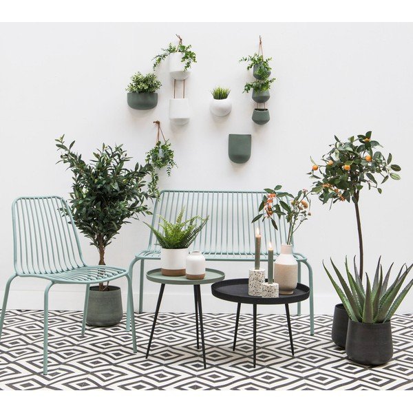 Ghiveci suspendat din ceramică PT LIVING Oval, alb mat-image-1