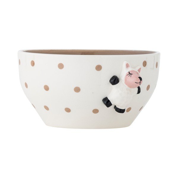 Bol pentru copii alb/maro din gresie ø 14 cm Dolly – Bloomingville Mini-image-2