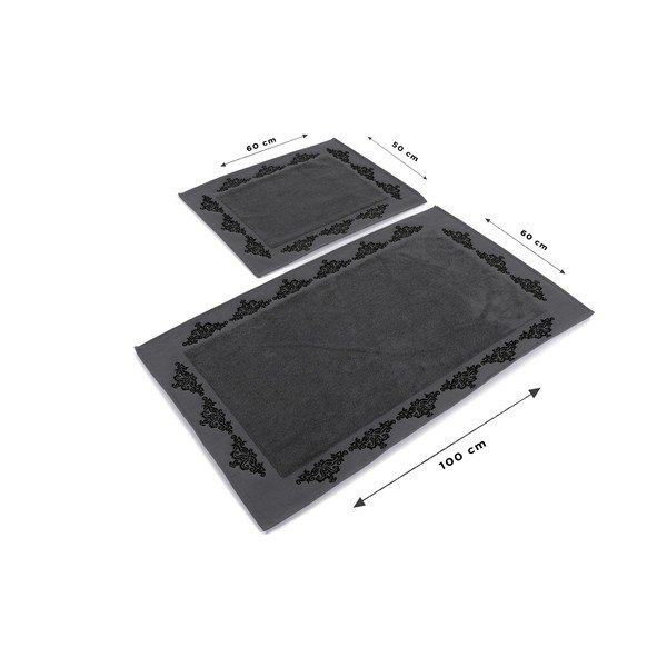 Set 2 covorașe din bumbac pentru baie Hobby Sapphire, gri închis-image-2