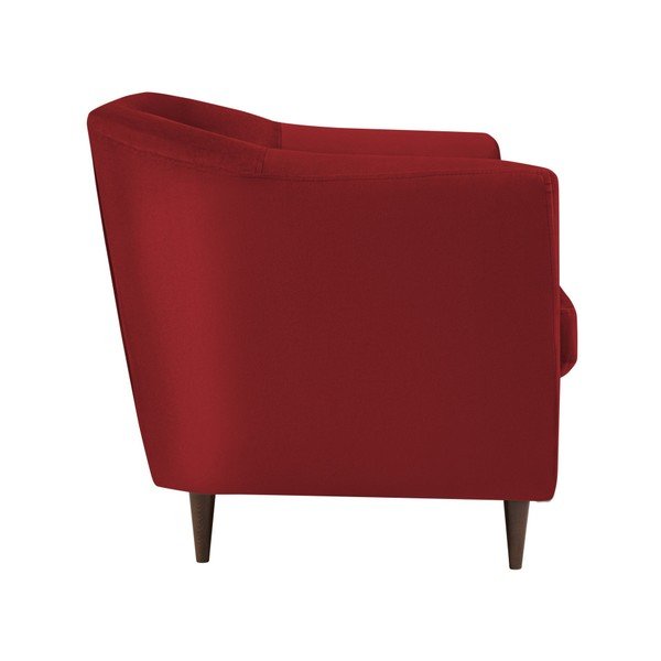 Canapea cu tapițerie din catifea Kooko Home GLAM, roșu, 125 cm-image-3