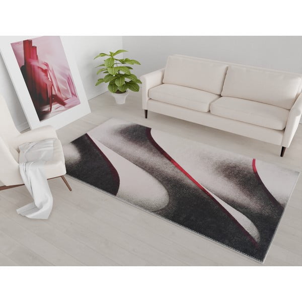 Covor alb/negru lavabil 180x120 cm - Vitaus-image-1