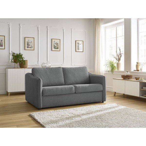 Canapea gri închis pentru dormitul zilnic/extensibilă 178 cm Lenny – Bobochic Paris-image-1