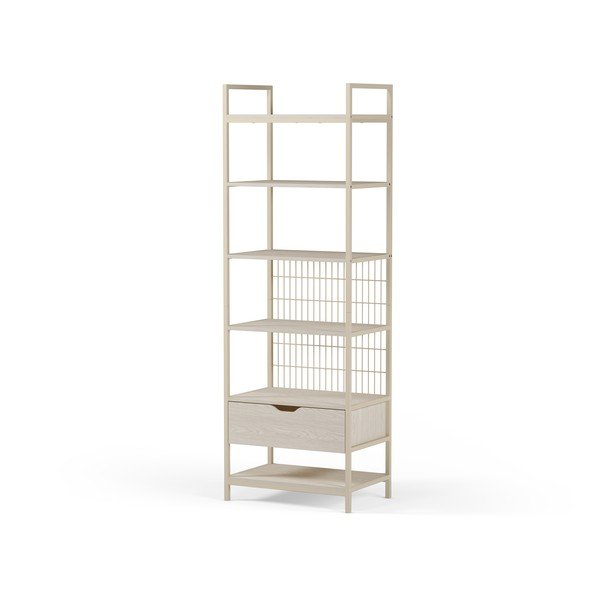Bibliotecă crem din oțel 60x179,5x40 cm Amara – Marckeric