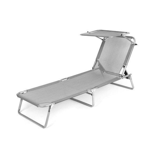 Șezlong de grădină gri din metal – Happy Green