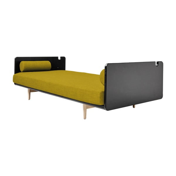 Canapea extensibilă Karup Deva Black/Raw Oak/Amarillo-image-3