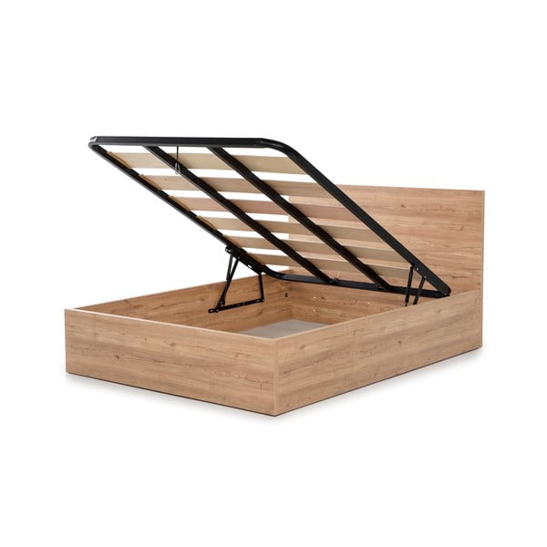 Pat matrimonial cu spațiu de depozitare și somieră 160x200 cm Kronos – Marckeric-image-4