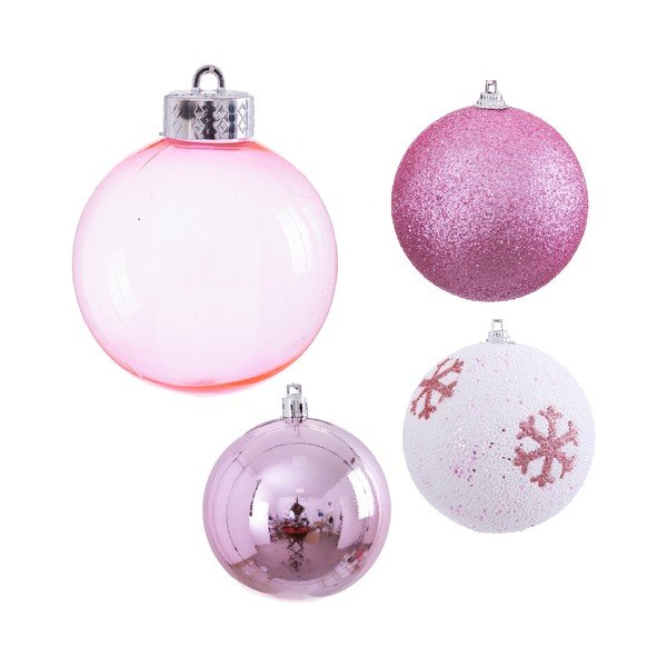 Set 16 globuri de Crăciun Unimasa Foam, ø 6 cm, roz-image-1