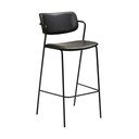 Scaun de bar din piele artificială DAN-FORM Denmark Zed, înălțime 107 cm, negru
