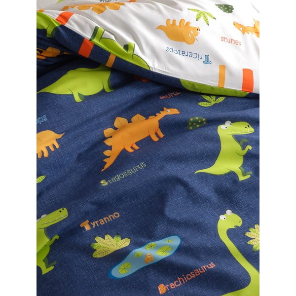 Lenjerie de pat pentru copii albastră pentru pat de o persoană 140x200 cm Dinolar – Mijolnir-image-1