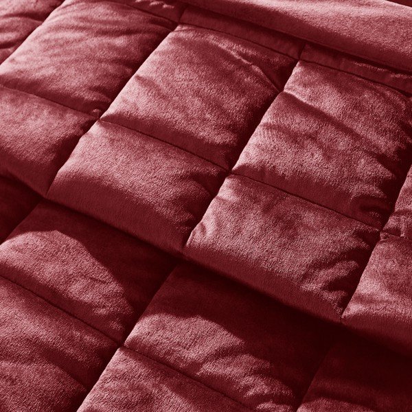Cuvertură burgundy matlasată din catifea 220x220 cm Kingsley Matt Velvet – Catherine Lansfield-image-2