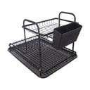 Scurgător de vase negru cu două nivele din metal 42,5x32 cm Radka – Orion