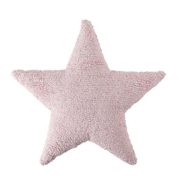 Pernă din bumbac lucrată manual Lorena Canals Star, 54 x 54 cm, roz 