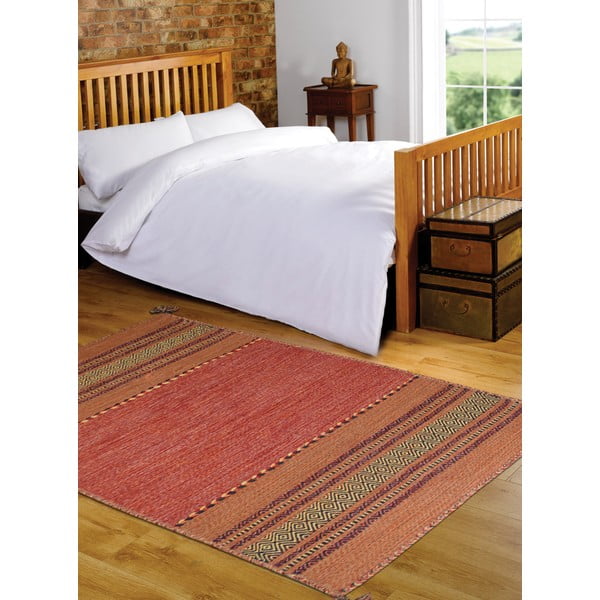 Covor din bumbac Floorita Antique Kilim, 60 x 200 cm, portocaliu-image-1