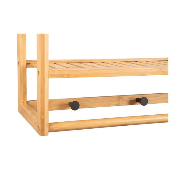 Cuier de perete în culoare naturală cu raft din bambus Sheer – Leitmotiv-image-3