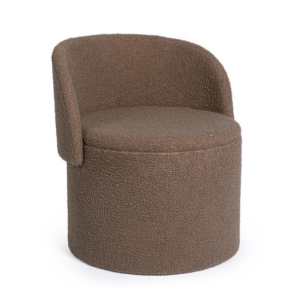 Puf taupe cu tapițerie din țesătură bouclé Anthea – Yes Everyday