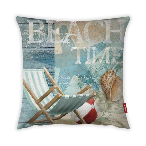 Față de pernă cu amestec din bumbac Vitaus Beach Time, 42 x 42 cm