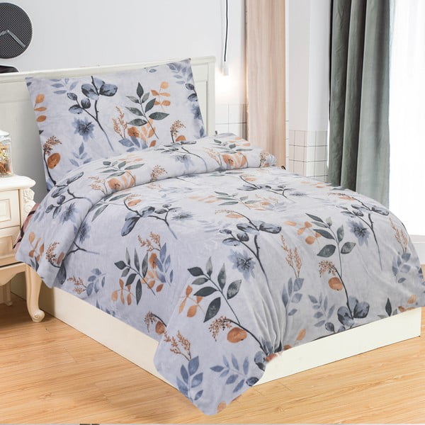 Lenjerie de pat albastru prăfuit din micropluș/cocolino pentru pat de o persoană 140x200 cm Greta – My House