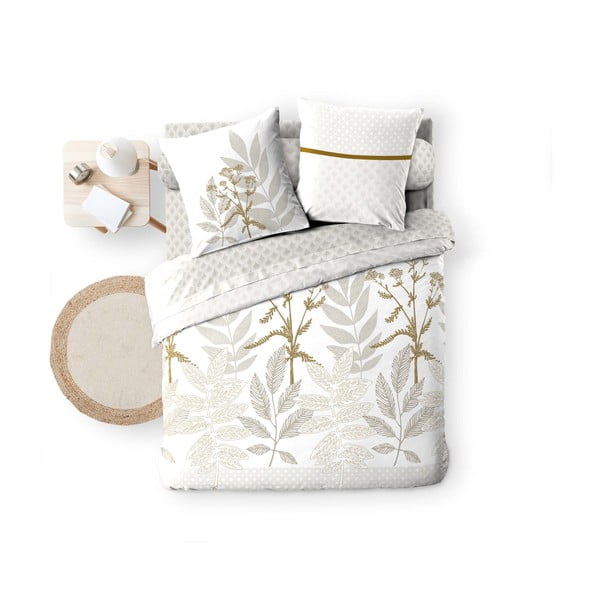 Lenjerie de pat bej din bumbac pentru pat dublu, extinsă cu cearceaf inclus, cu 6 piese 240x220 cm Raoni – douceur d'intérieur-image-3