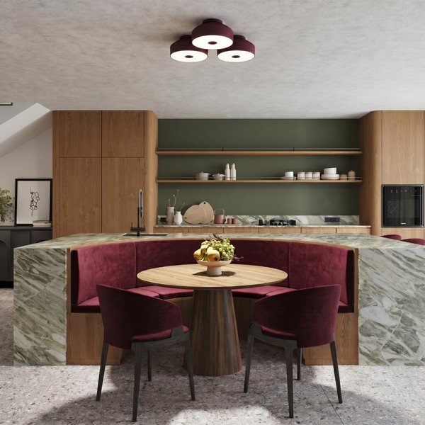 Plafonieră burgundy din oțel ø 30 cm Omiq – Sollux-image-1
