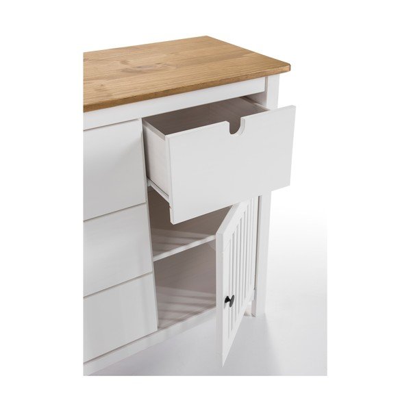 Comodă din lemn Marckeric Bruna, alb-image-1