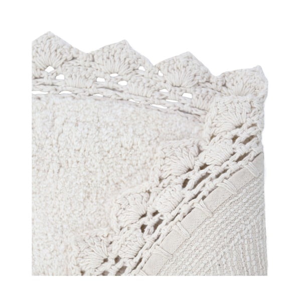 Covor lucrat manual din bumbac Nattiot Perla, ø 110 cm, alb cremos-image-4