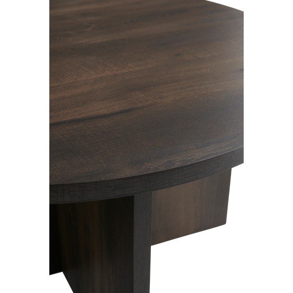 Măsuță de cafea maro rotundă din MDF ø 85 cm Poppy – Ellos Home-image-3
