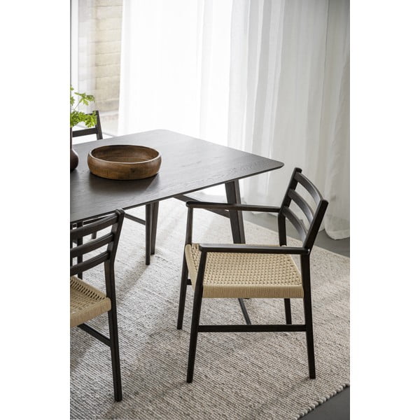 Scaun de dining natural /maro închis Harlan – Rowico-image-1