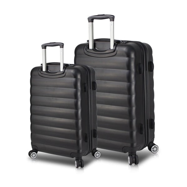 Set 2 valize cu roți și port USB My Valice RESSNO Large & Medium, negru