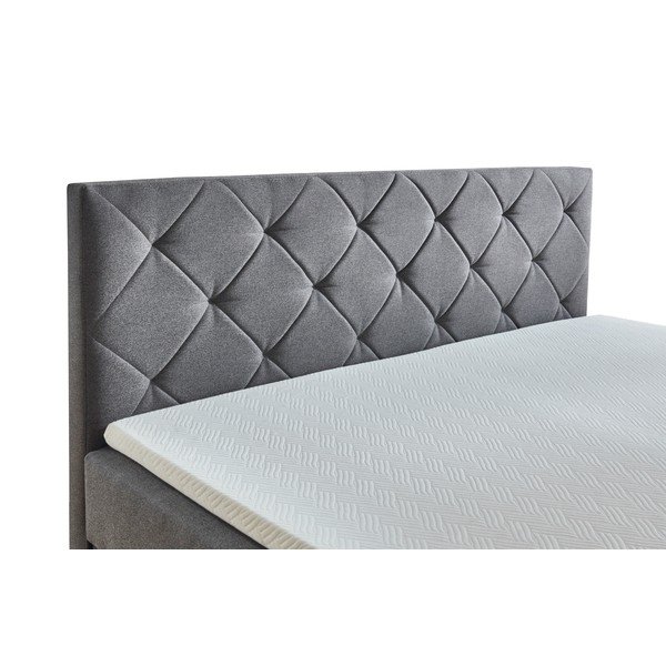 Pat boxspring gri cu spațiu de depozitare 180x200 cm Leo - Meise Möbel-image-1