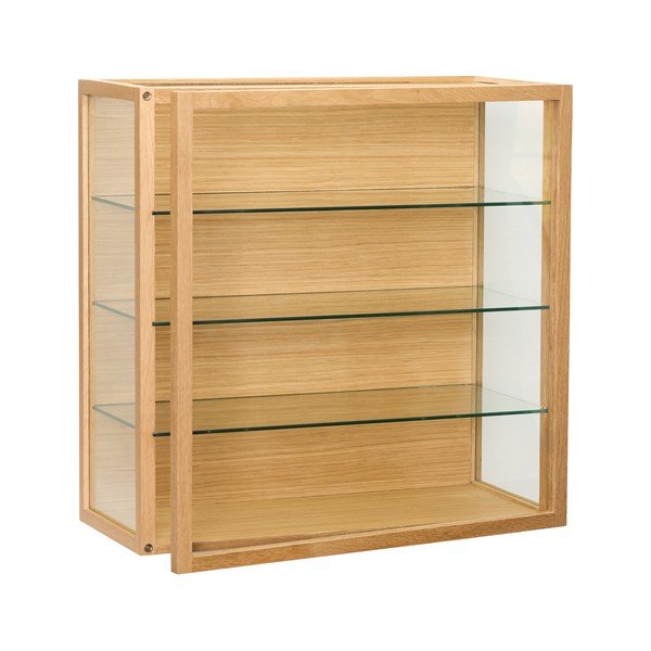Vitrină în culoare naturală cu aspect de lemn de stejar suspendată 60x60x27 cm Poetic – Hübsch-image-2