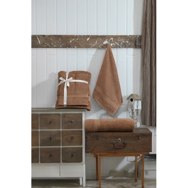 Prosoape de baie maro 2 buc. din bumbac din frotir – Foutastic-image-2