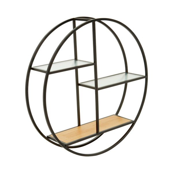 Raft negru/în culoare naturală etajat din metal 61 cm Mataram – Premier Housewares