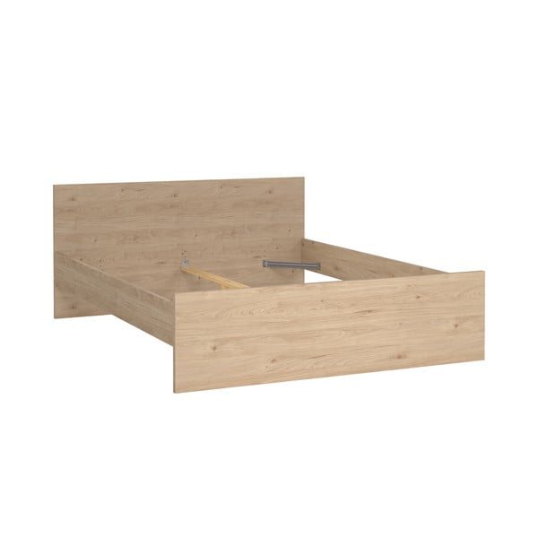 Pat matrimonial în culoare naturală cu aspect de lemn de stejar 160x200 cm Naia – Tvilum-image-2