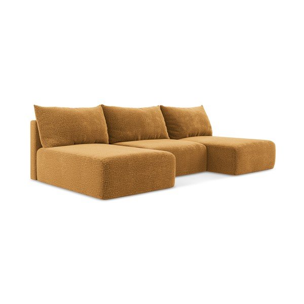 Colțar portocaliu extensibil/cu spațiu de depozitare Kalena – Makamii-image-2