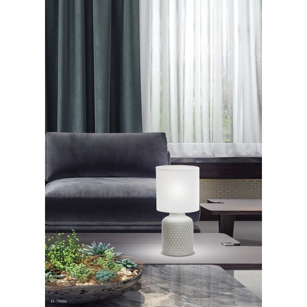 Veioză gri cu abajur textil (înălțime 32 cm) Iner – Candellux Lighting-image-1