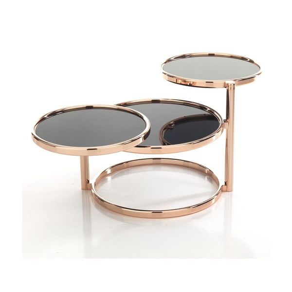 Măsuță rotativă Tomasucci Tree Rings Cooper, ⌀ 50 cm, negru-arămiu-image-2