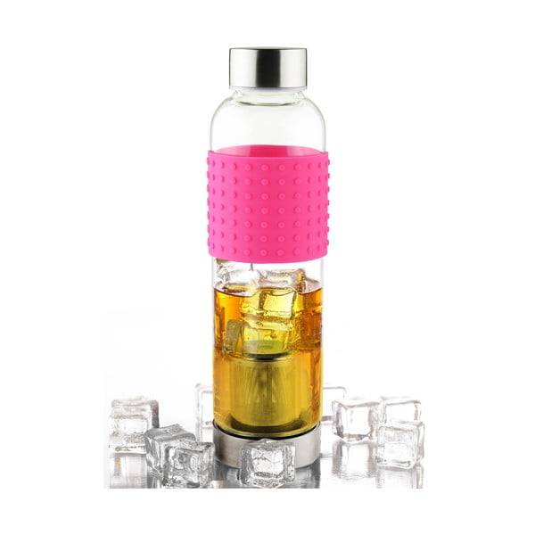 Sticlă pentru ceai cu gheață Asobu IT2GO, 420 ml, roz
