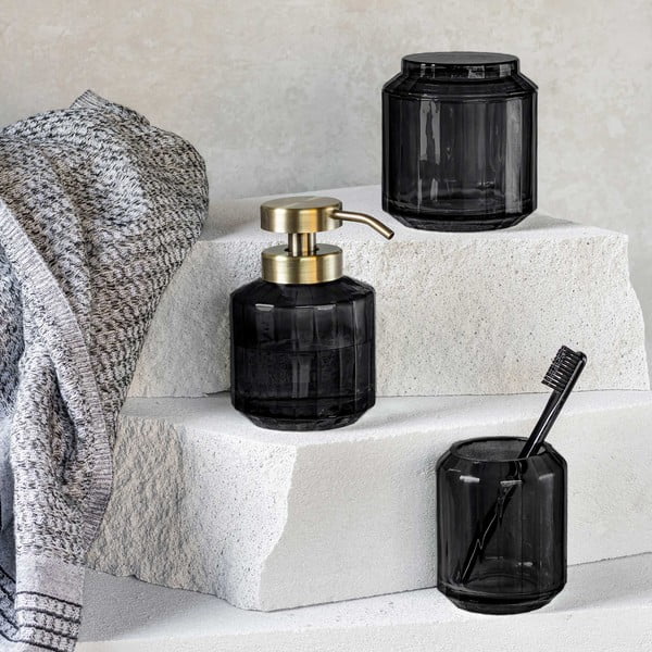 Suport pentru periuța de dinți negru din sticlă Vision – Mette Ditmer Denmark-image-1